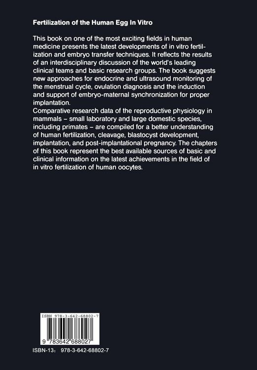 Produktbild: Fertilization of the Human Egg In Vitro