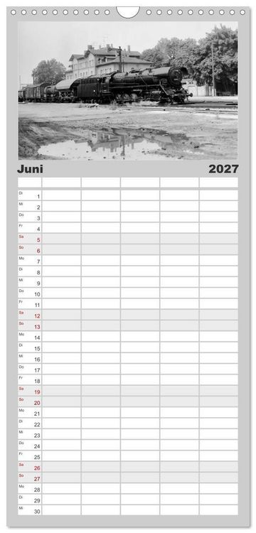 Produktbild: Familienplaner 2027 - Dampfloks in der DDR mit 5 Spalten (Wandkalender, 21 x 45 cm) CALVENDO