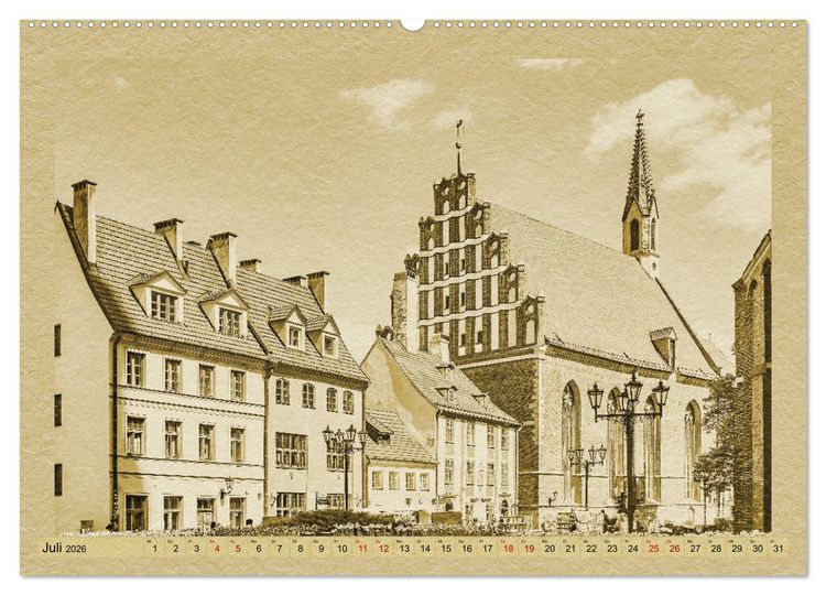 Produktbild: Riga &ndash; Ein Kalender im Zeitungsstil (Wandkalender 2026 DIN A2 quer), CALVENDO Monatskalender
