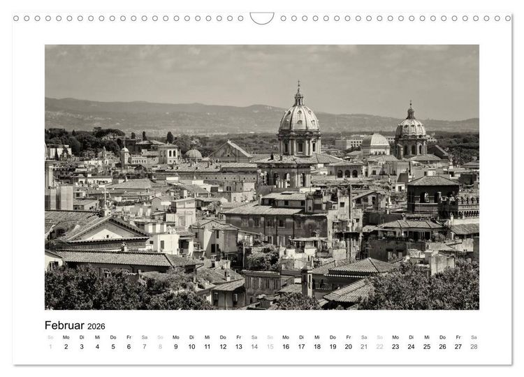 Produktbild: Rom in schwarz - weiss (Wandkalender 2026 DIN A3 quer), CALVENDO Monatskalender
