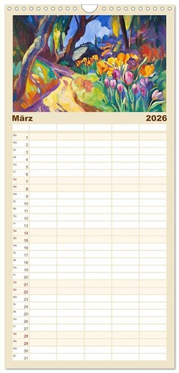 Produktbild: Familienplaner 2026 - Expressionistisch durchs Jahr mit 5 Spalten (Wandkalender, 21 x 45 cm) CALVENDO