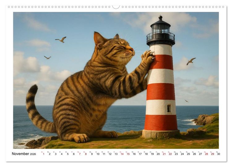 Produktbild: Katzen Weltherrschaft (hochwertiger Premium Wandkalender 2026 DIN A2 quer), Kunstdruck in Hochglanz
