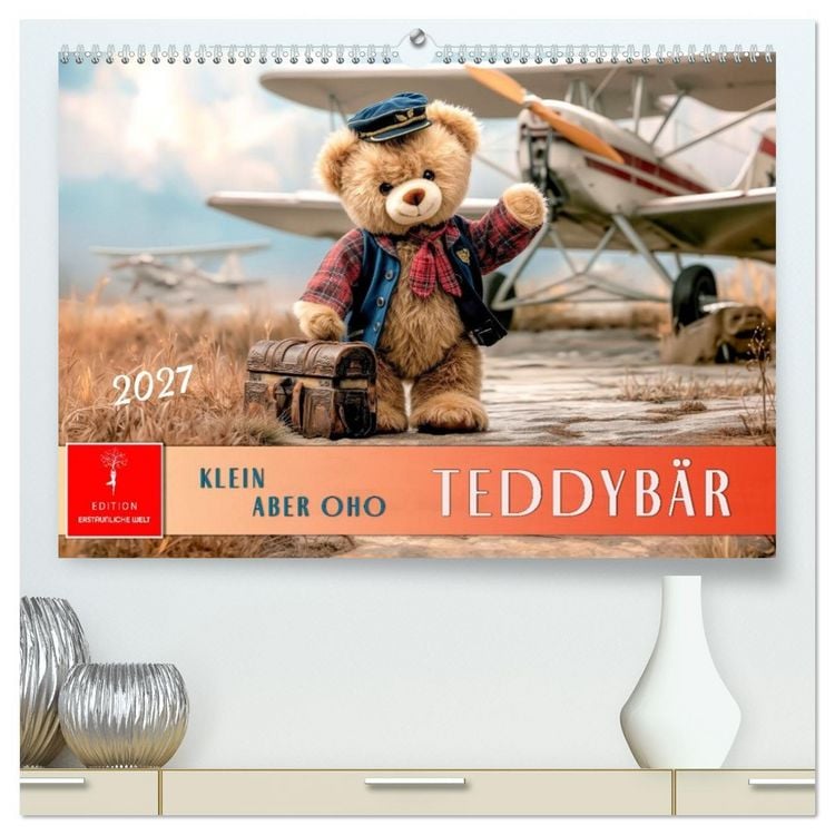 Produktbild: Teddyb&auml;r - klein aber oho (hochwertiger Premium Wandkalender 2027 DIN A2 quer), Kunstdruck in Hochglanz