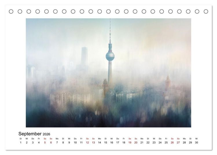 Produktbild: Fantasiest&auml;dte (Tischkalender 2026 DIN A5 quer), CALVENDO Monatskalender