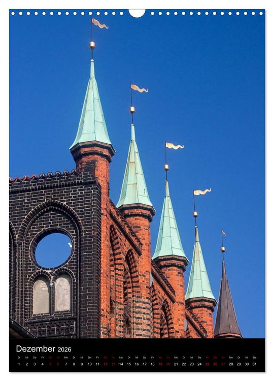 Produktbild: L&uuml;beck - Hansesch&ouml;nheit in Insellage (Wandkalender 2026 DIN A3 hoch), CALVENDO Monatskalender