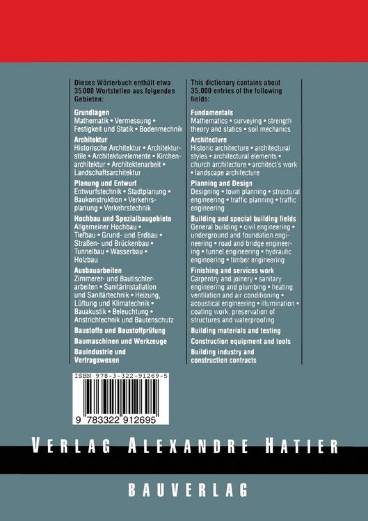 Produktbild: Fachw&ouml;rterbuch Bauwesen / Dictionary Building and Civil Engineering