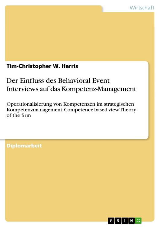 Produktbild: Der Einfluss des Behavioral Event Interviews auf das Kompetenz-Management