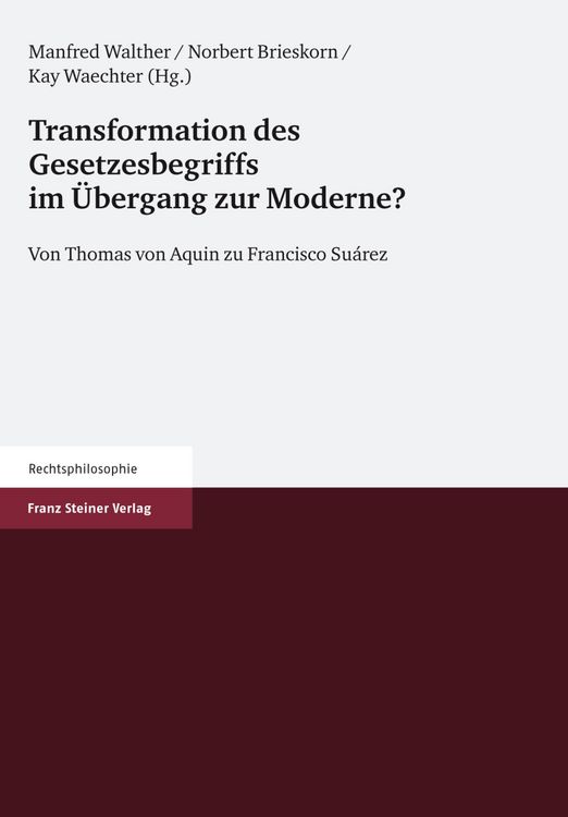 Produktbild: Transformation des Gesetzesbegriffs im &Uuml;bergang zur Moderne?