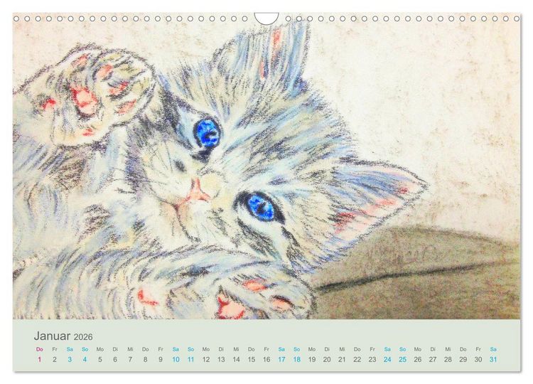 Produktbild: KATZEN PortraiTierART (Wandkalender 2026 DIN A3 quer), CALVENDO Monatskalender