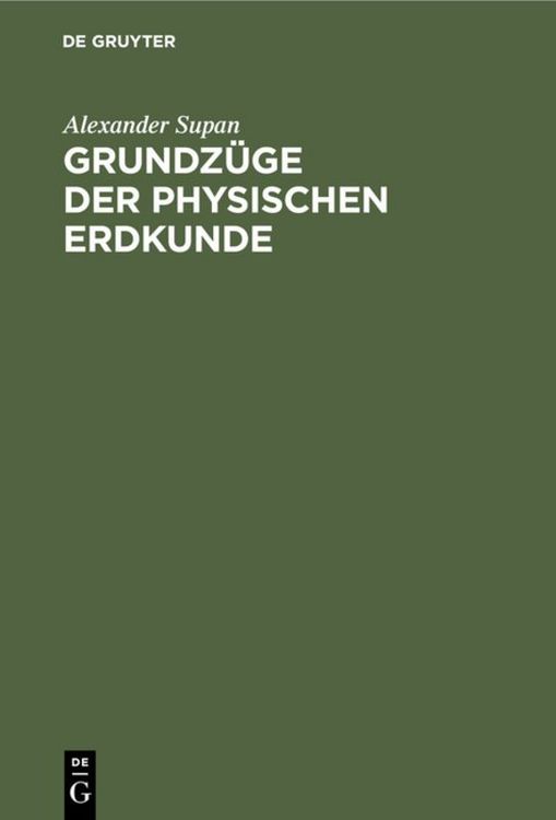 Produktbild: Grundz&uuml;ge der physischen Erdkunde