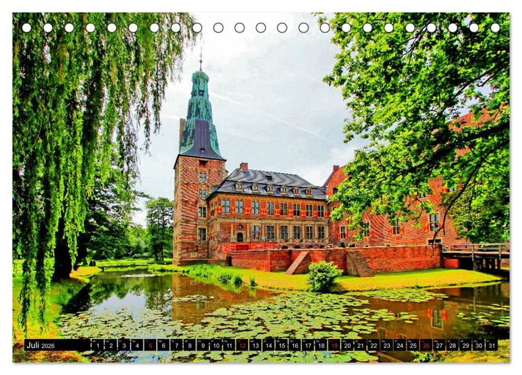 Produktbild: Burgen und Schl&ouml;sser im M&uuml;nsterland (Tischkalender 2026 DIN A5 quer), CALVENDO Monatskalender