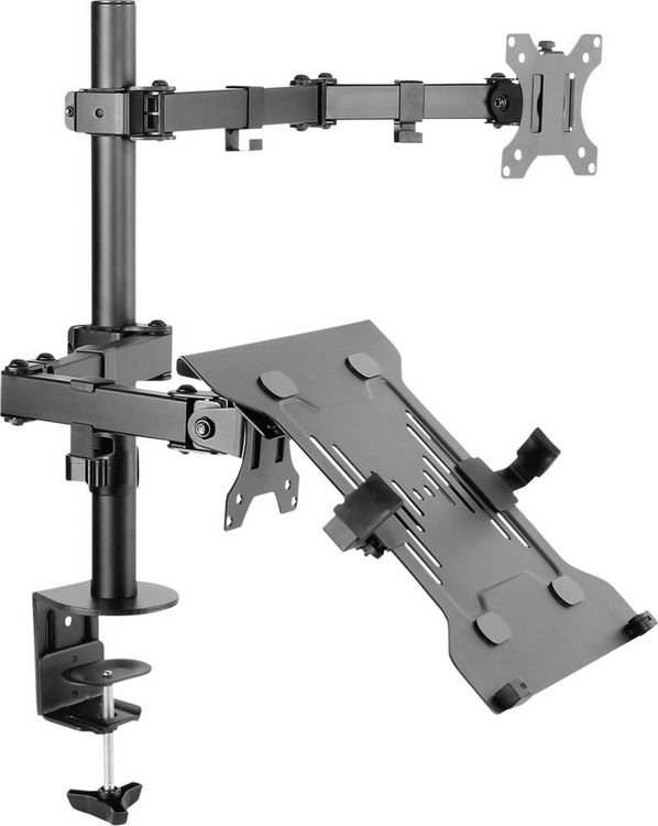 Produktbild: SpeaKa Professional Monitorhalterung SP-MM-302 2 Display(s) 33,0 cm (13") - 81,3 cm (32") Schwarz Drehbar, H&ouml;henverstellbar, Neigbar, Schwenkbar