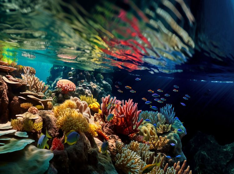 Produktbild: CALVENDO Puzzle Korallenriff unter der Wasseroberfl&auml;che | 2000 Teile Lege-Gr&ouml;&szlig;e 90x67cm Foto-Puzzle f&uuml;r gl&uuml;ckliche Stunden