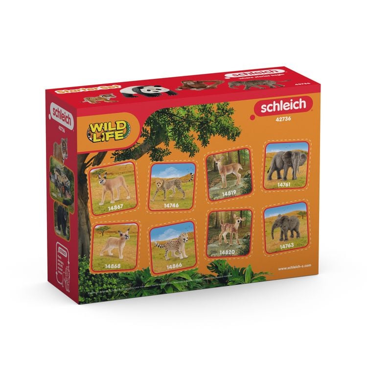 Produktbild: schleich&reg; 42736 Asien Starter Set (Asiat.Elefantenbaby/Panda/Orang-Utan/Tigerjunges)