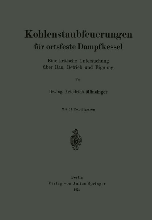 Produktbild: Kohlenstaubfeuerungen f&uuml;r ortsfeste Dampfkessel
