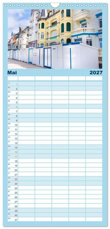 Produktbild: Familienplaner 2027 - Frankreichs Norden - Entlang der C&ocirc;te d'Opale mit 5 Spalten (Wandkalender, 21 x 45 cm) CALVENDO