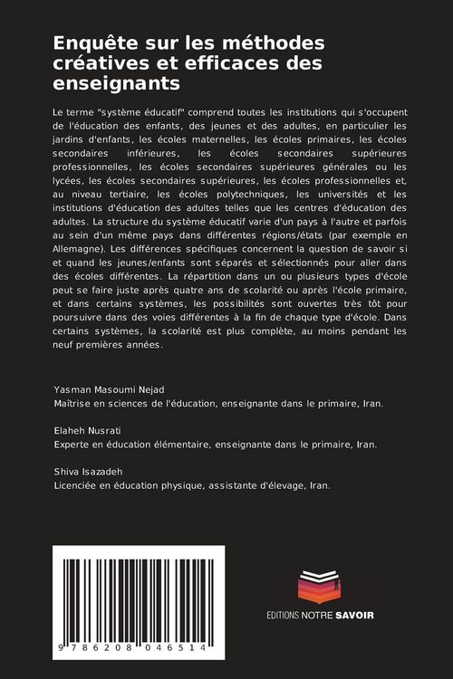Produktbild: Enqu&ecirc;te sur les m&eacute;thodes cr&eacute;atives et efficaces des enseignants