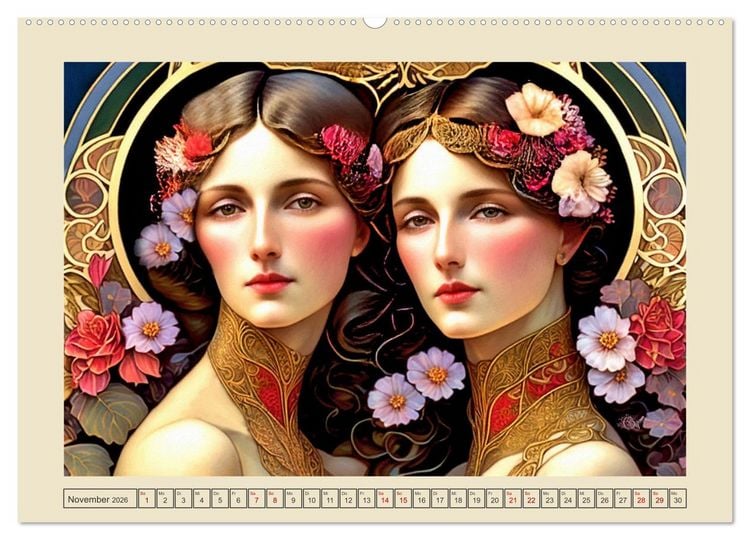 Produktbild: Art Deco Freundinnen (Wandkalender 2026 DIN A2 quer), CALVENDO Monatskalender