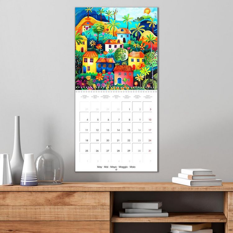 Produktbild: Voyage color&eacute; na&iuml;f (Calendrier mural carr&eacute; 2026 30x30 cm) Calendrier double avec une page pour vos prises de notes