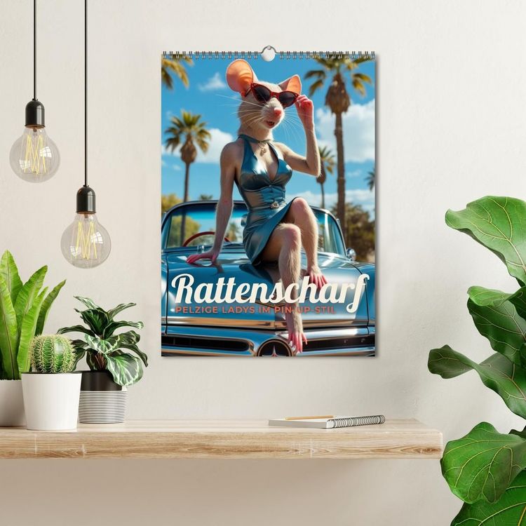 Produktbild: Rattenscharf &ndash; Pelzige Ladys im Pin-up-Stil (Wandkalender 2027 DIN A3 hoch), CALVENDO Monatskalender