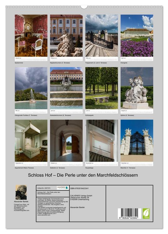 Produktbild: Schloss Hof &ndash; Die Perle unter den Marchfeldschl&ouml;ssern (hochwertiger Premium Wandkalender 2026 DIN A2 hoch), Kunstdruck in Hochglanz