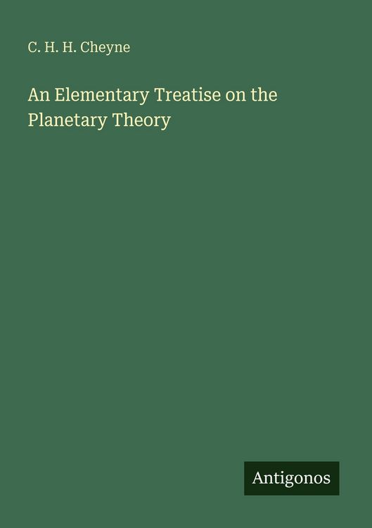 Produktbild: An Elementary Treatise on the Planetary Theory