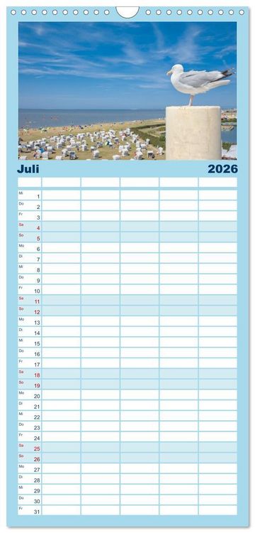 Produktbild: Familienplaner 2026 - Mein Land, Ostfriesland mit 5 Spalten (Wandkalender, 21 x 45 cm) CALVENDO