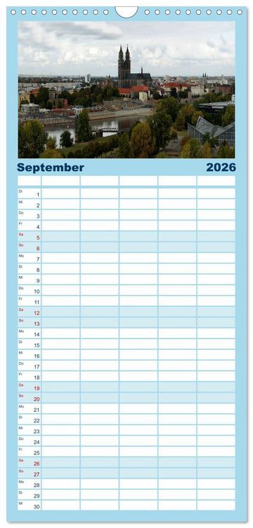 Produktbild: Familienplaner 2026 - Landeshauptstadt Magdeburg mit 5 Spalten (Wandkalender, 21 x 45 cm) CALVENDO