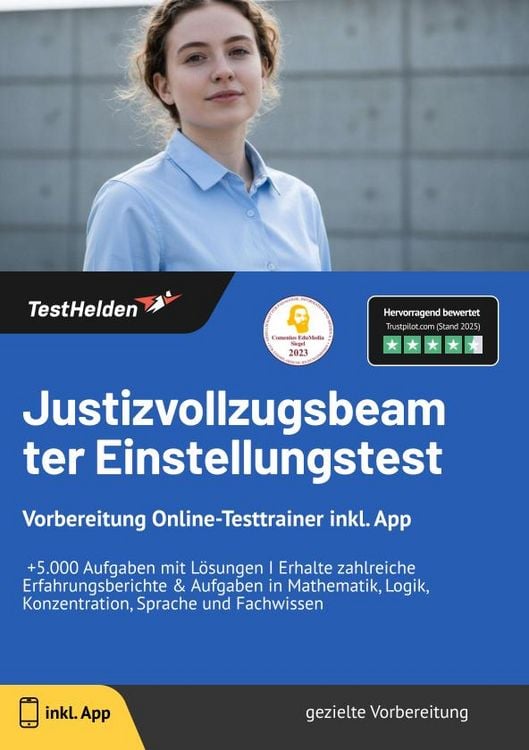 Produktbild: Justizvollzugsbeamter Einstellungstest: Vorbereitung Online-Testtrainer inkl. Ap