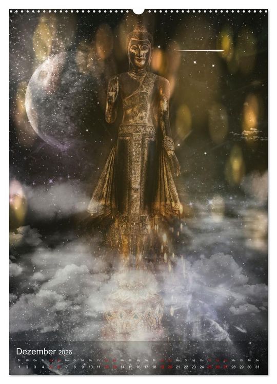 Produktbild: Die Welt mit Buddha (hochwertiger Premium Wandkalender 2026 DIN A2 hoch), Kunstdruck in Hochglanz