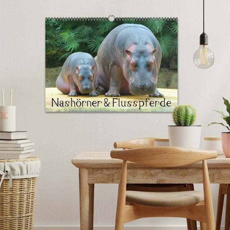 Produktbild: Nash&ouml;rner & Flusspferde (Wandkalender 2026 DIN A3 quer), CALVENDO Monatskalender