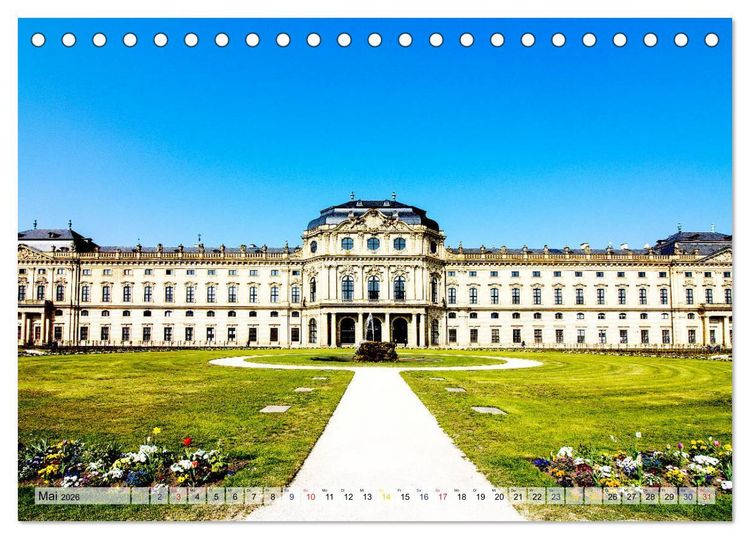 Produktbild: W&uuml;rzburg und Veitsh&ouml;chheim - romantische Rokoko St&auml;dte am Main (Tischkalender 2026 DIN A5 quer), CALVENDO Monatskalender