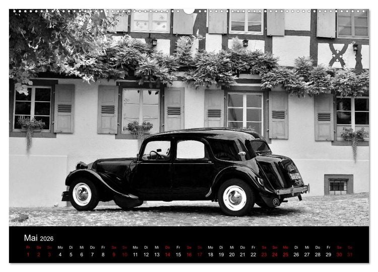 Produktbild: Citro&euml;n 11 CV Traction Avant in schwarzweiss (Wandkalender 2026 DIN A2 quer), CALVENDO Monatskalender