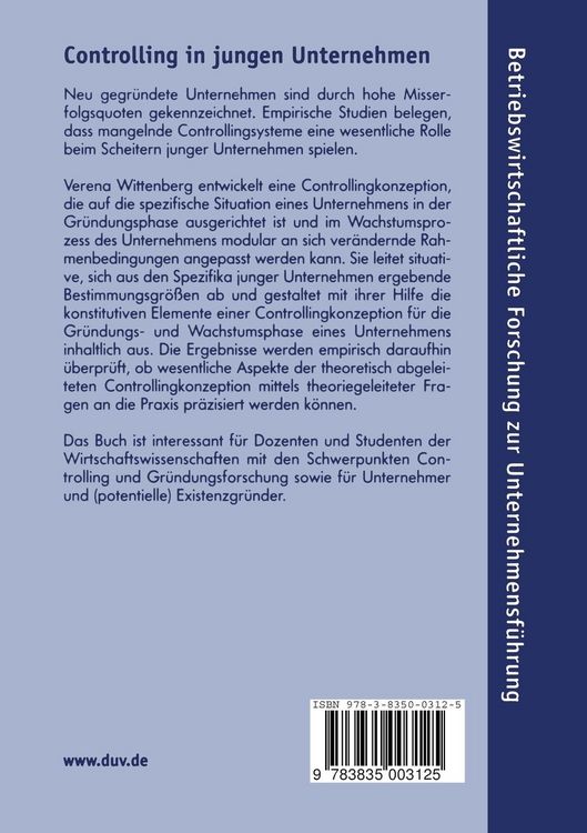 Produktbild: Controlling in jungen Unternehmen