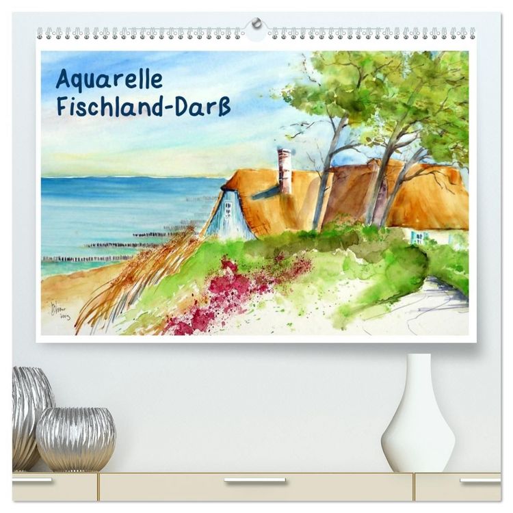 Produktbild: Aquarelle - Fischland-Dar&szlig; (hochwertiger Premium Wandkalender 2027 DIN A2 quer), Kunstdruck in Hochglanz
