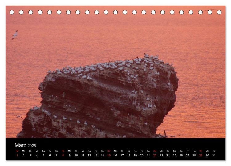 Produktbild: Abend in Helgoland (Tischkalender 2026 DIN A5 quer), CALVENDO Monatskalender