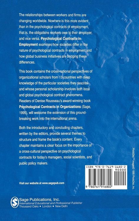 Produktbild: Psychological Contracts in Employment
