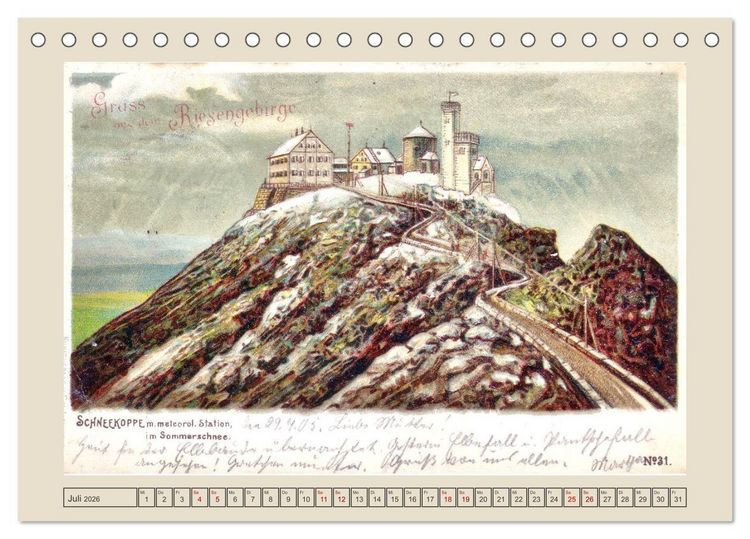 Produktbild: Gru&szlig; von der Schneekoppe (Tischkalender 2026 DIN A5 quer), CALVENDO Monatskalender