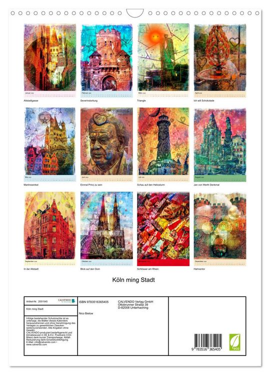 Produktbild: K&ouml;ln ming Stadt (Wandkalender 2026 DIN A3 hoch), CALVENDO Monatskalender