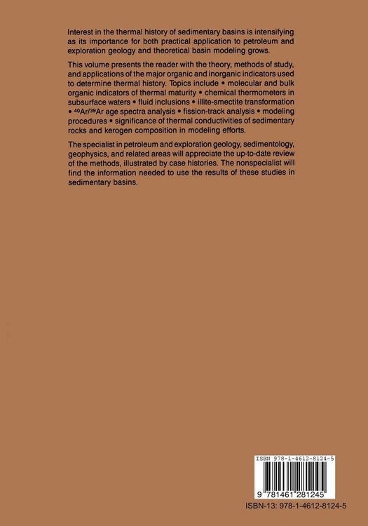 Produktbild: Thermal History of Sedimentary Basins