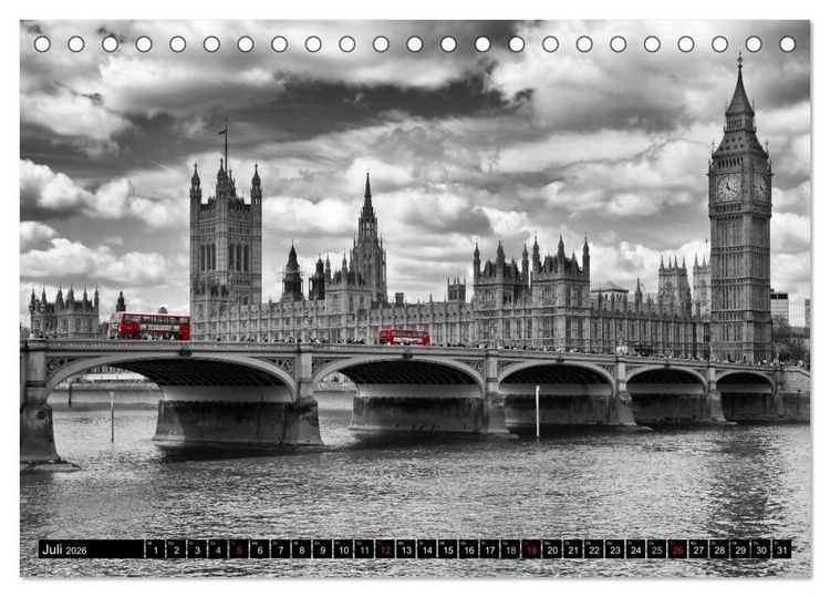 Produktbild: LONDON Stadtansichten (Tischkalender 2026 DIN A5 quer), CALVENDO Monatskalender