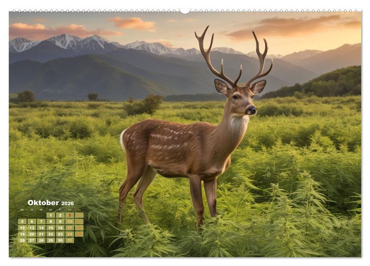Produktbild: Wundersch&ouml;ne Cannabisfelder (hochwertiger Premium Wandkalender 2026 DIN A2 quer), Kunstdruck in Hochglanz