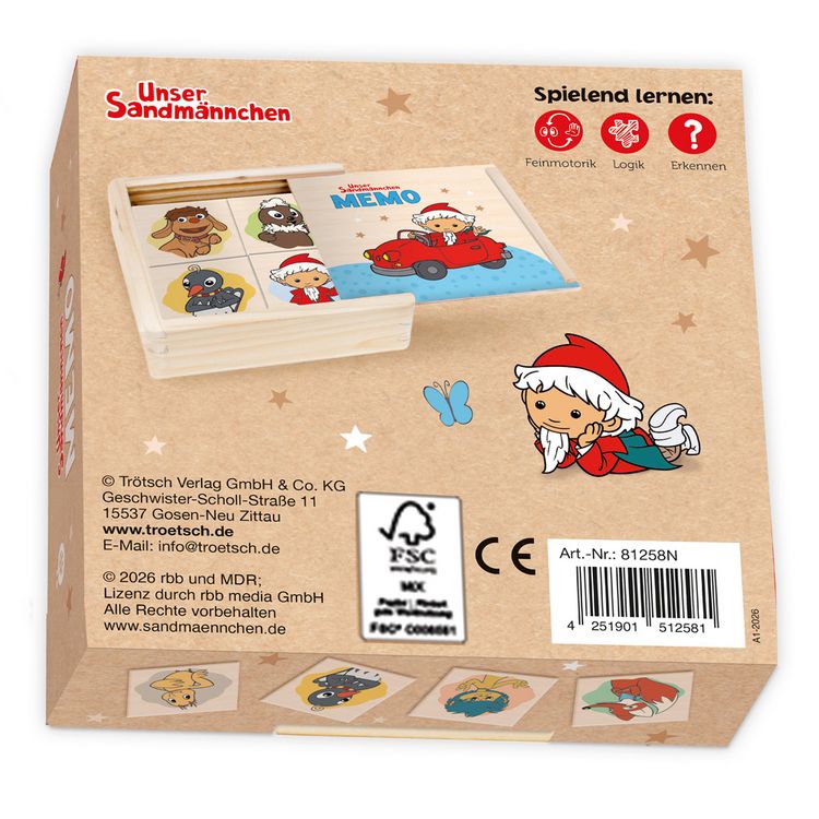 Produktbild: TR&Ouml;TSCH - Unser Sandm&auml;nnchen Memo aus Holz