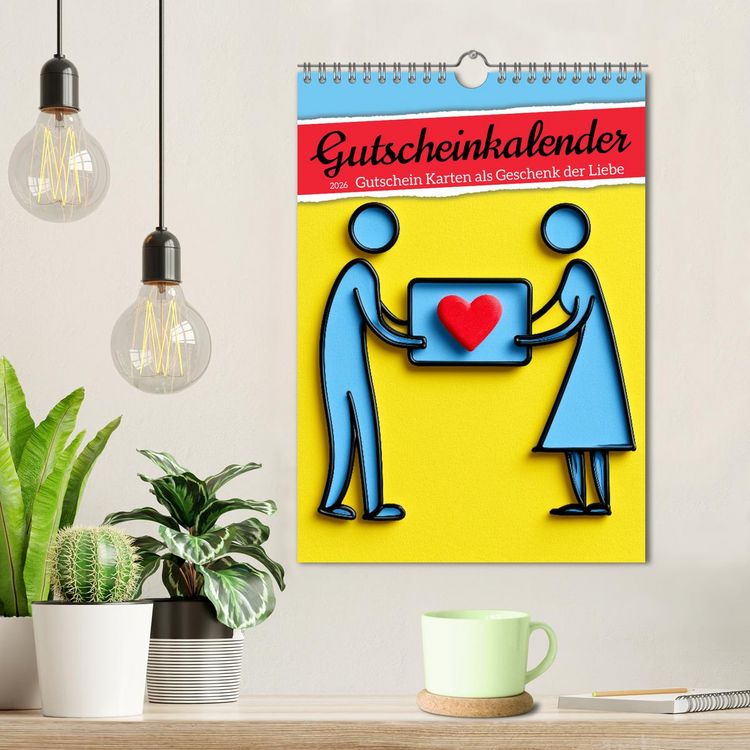 Produktbild: Gutscheinkalender - Gutschein Karten als Geschenk der Liebe (Wandkalender 2026 DIN A4 hoch), CALVENDO Monatskalender