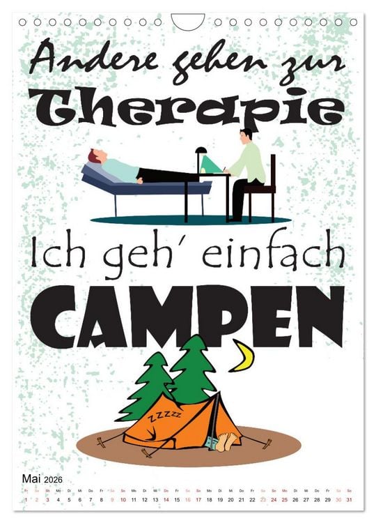 Produktbild: CampingSpr&uuml;che (Wandkalender 2026 DIN A4 hoch), CALVENDO Monatskalender