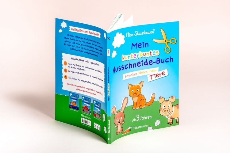 Produktbild: Mein kunterbuntes Ausschneidebuch - Tiere. Schneiden, kleben, malen ab 3 Jahren. Mit Scherenf&uuml;hrerschein