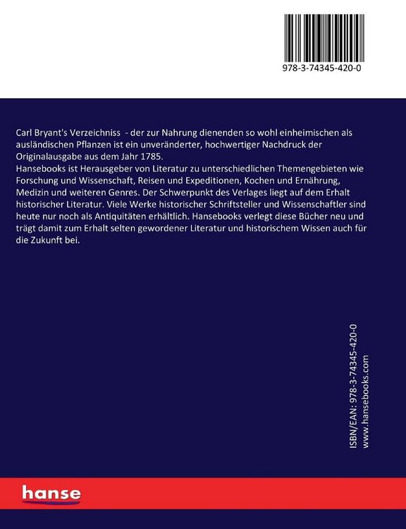 Produktbild: Carl Bryant's Verzeichniss
