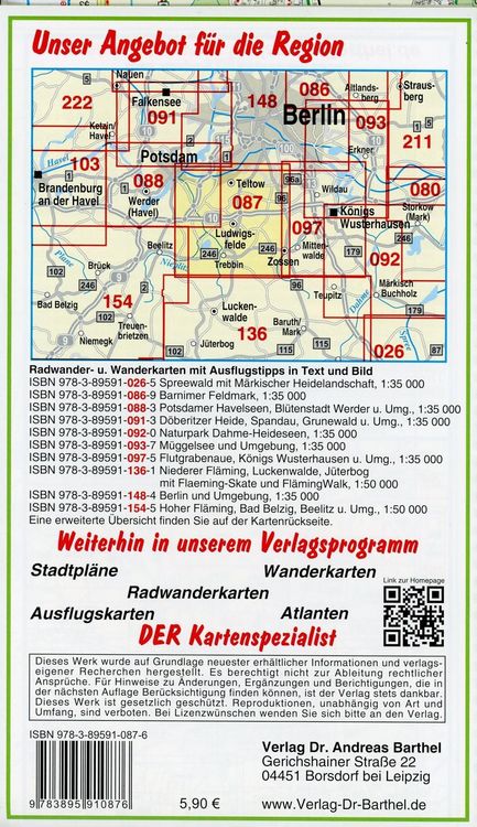 Produktbild: S&uuml;dliches Berlin - Teltow, Ludwigsfelde und Umgebung 1 : 35 000. Radwander- und Wanderkarte