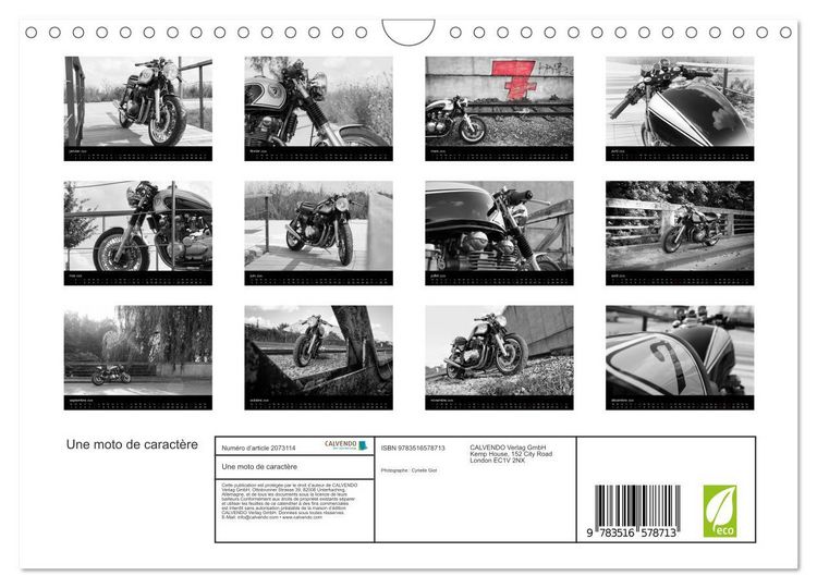 Produktbild: Une moto de caract&egrave;re (Calendrier mural 2026 DIN A4 vertical), CALVENDO calendrier mensuel