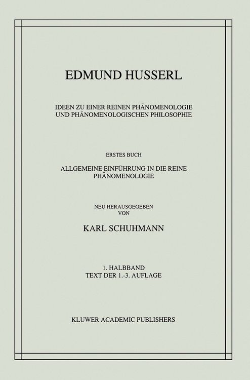 Produktbild: Ideen zu einer Reinen Ph&auml;nomenologie und Ph&auml;nomenologischen Philosophie